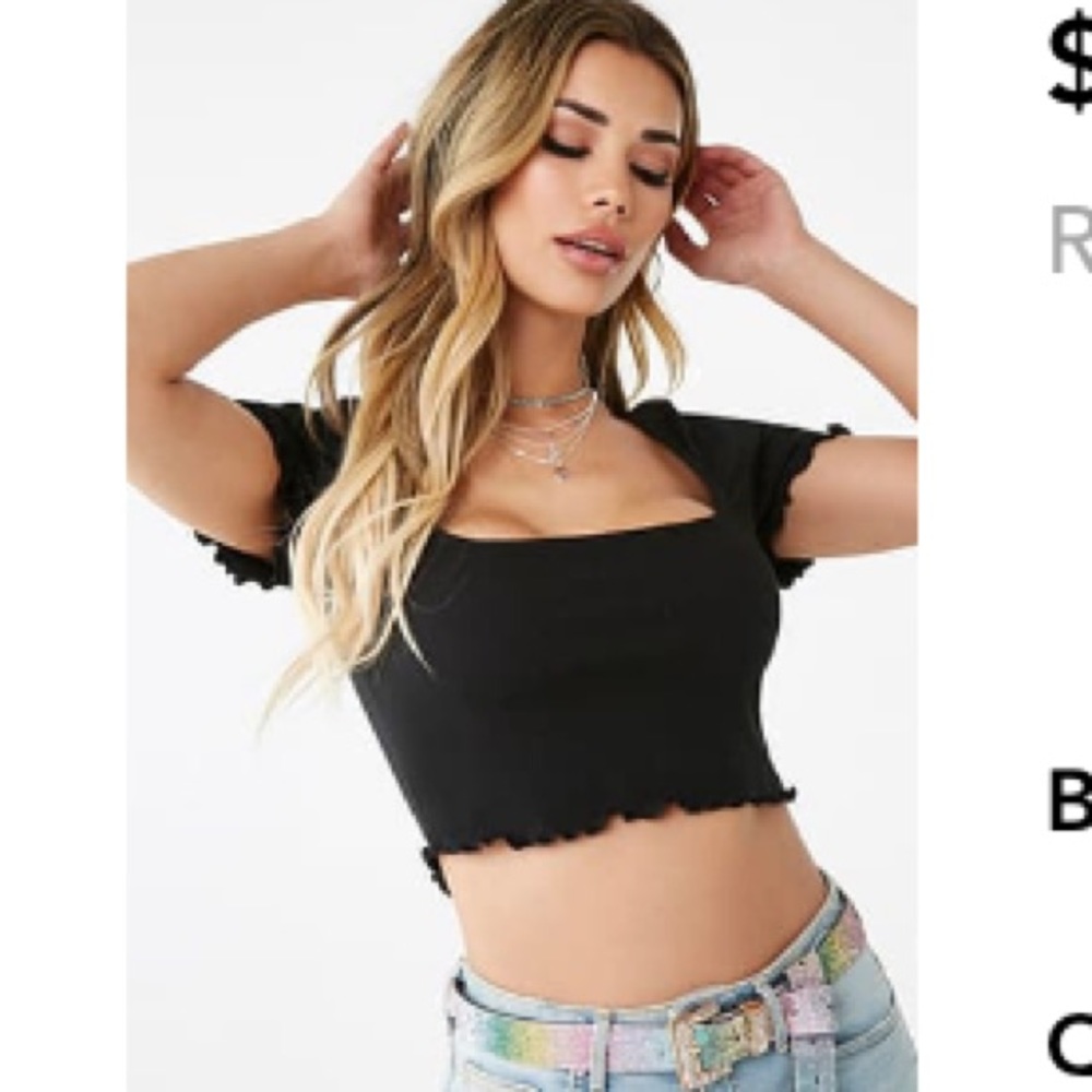 Black F21 Crop Top